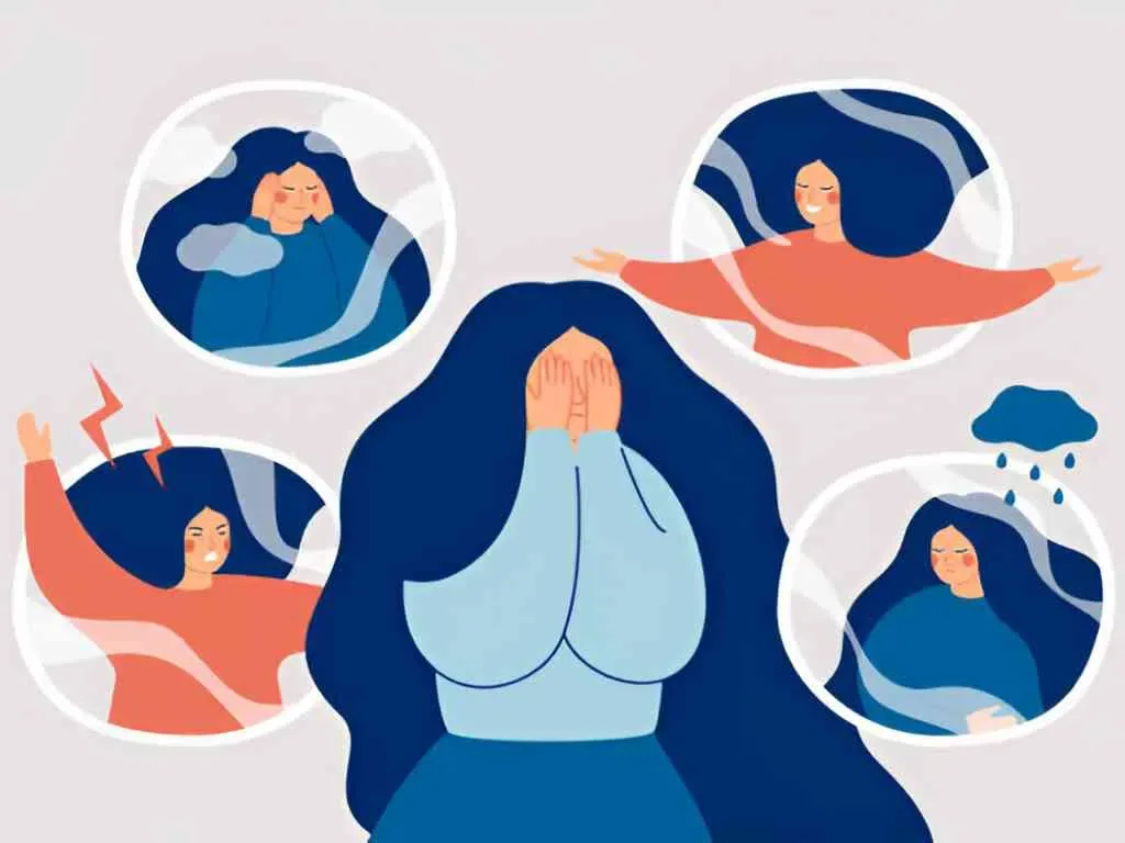 A woman holding her head in her hands
